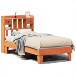 Berkfield Bed Frame Without Mattress Wax Brown 75X190 Cm Small Single Solid Wood Pine - thumbnail 2