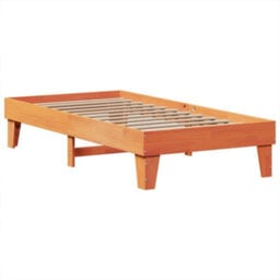 Berkfield Bed Frame Without Mattress Wax Brown 75X190 Cm Small Single Solid Wood Pine - thumbnail 5