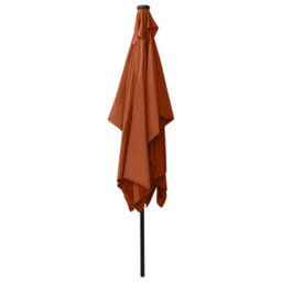 Berkfield Parasol With Leds And Steel Pole Terracotta 2X3 M - thumbnail 6