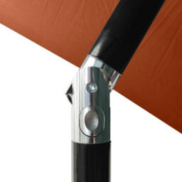 Berkfield Parasol With Leds And Steel Pole Terracotta 2X3 M - thumbnail 7