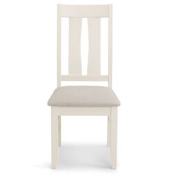 Julian Bowen Pair Of Pembroke Ivory Dining Chairs, Wood, Grey Upholstered Padded Seat, Set Of 2, Height: 104.5 X Width: 47 X Depth: 58.5Cm - thumbnail 3