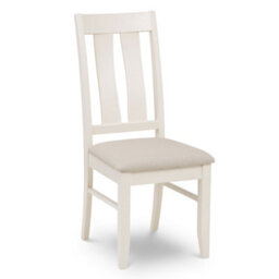 Julian Bowen Pair Of Pembroke Ivory Dining Chairs, Wood, Grey Upholstered Padded Seat, Set Of 2, Height: 104.5 X Width: 47 X Depth: 58.5Cm - thumbnail 2
