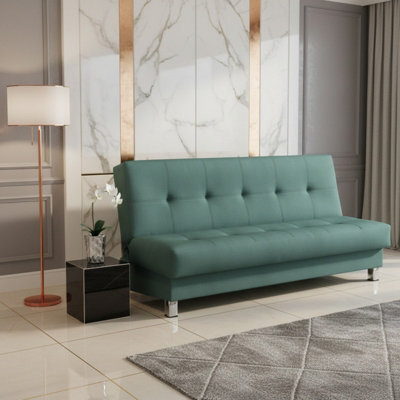 Enduro Xi Click Clack Sofa Bed Wooden Frame Foam Mattress Ideal For Living Room 195X90X85 Cm Mint - image 1