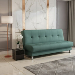 Enduro Xi Click Clack Sofa Bed Wooden Frame Foam Mattress Ideal For Living Room 195X90X85 Cm Mint - thumbnail 1