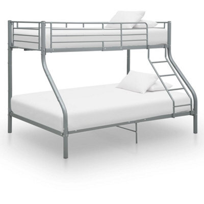 Berkfield Bunk Bed Frame Grey Metal 140X200 Cm/90X200 Cm - image 1