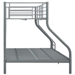 Berkfield Bunk Bed Frame Grey Metal 140X200 Cm/90X200 Cm - thumbnail 4