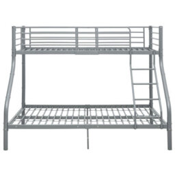 Berkfield Bunk Bed Frame Grey Metal 140X200 Cm/90X200 Cm - thumbnail 3