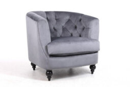 86Cm Lead Colour Velvet Armchair - thumbnail 2