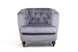 86Cm Lead Colour Velvet Armchair - thumbnail 3