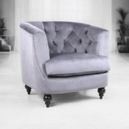 86Cm Lead Colour Velvet Armchair