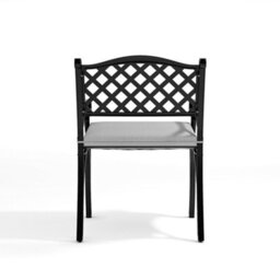 Breeins Set Of 2 Black Vintage And Elegant Cast Aluminium Chairs With Seat Cushions Located In Garden Patio And Balcony - thumbnail 7