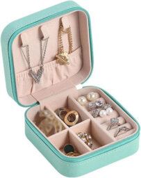 Xample Jewellery Box Organizer, Travel Jewelry Case, Velvet Portable Travel Jewelry Organizer Box For Earrings Bracelets Rings Necklace - thumbnail 1