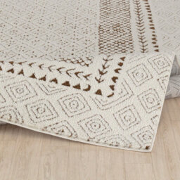 Livabliss Freud-Modern Ivory Brown High Pile Living Dining Bedroom Rug 160 X 213 Cm Easy Care, Non Shedding - thumbnail 4