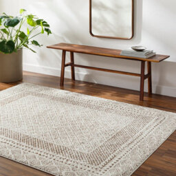 Livabliss Freud-Modern Ivory Brown High Pile Living Dining Bedroom Rug 160 X 213 Cm Easy Care, Non Shedding - thumbnail 2