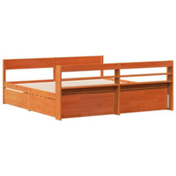 Berkfield Bed Frame Without Mattress Wax Brown 180X200 Cm Super King Solid Wood Pine - thumbnail 8