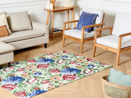 Beliani Rug Farwan Multicolour 140 X 200 Cm Cotton - thumbnail 2
