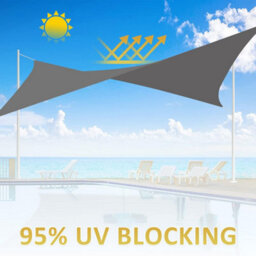 Waterproof Rectangular Sun Shade Sail 2 X 3 M 95% Uv Protection For Outdoor Patio Garden Balcony (Grey) - thumbnail 6