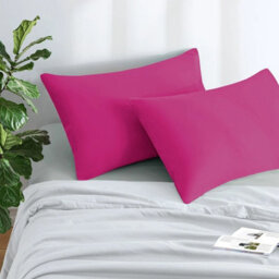 Ameha Bedding Pillowcase-Plain Dyed Hot Pink Breathable Envelope Durable Pillow Cover 2 Pair (50 X 75 Cm) Pillow Covers - thumbnail 6