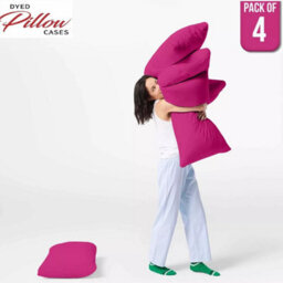 Ameha Bedding Pillowcase-Plain Dyed Hot Pink Breathable Envelope Durable Pillow Cover 2 Pair (50 X 75 Cm) Pillow Covers - thumbnail 1