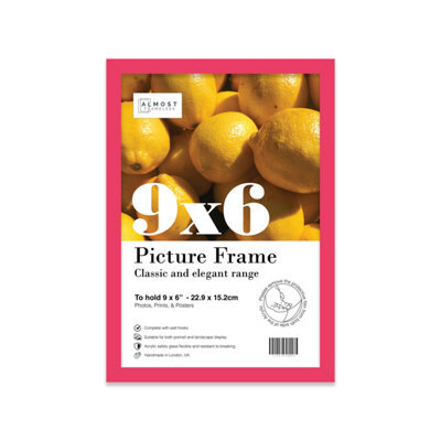 9X6 Bright Pink Picture Frame (22.9 X 15.2Cm) Poster, Photo, Artwork, Gallery Wall Or Print - image 1