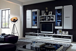 Impact Furniture White Gloss Tv Cabinet Tv Unit Entertainment Stand Glass Drawer Black Rim Fever - thumbnail 7