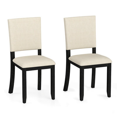 Gainoom Upholstered Dining Chairs Set Of 2 Armless Kitchen Chairs-Beige - image 1