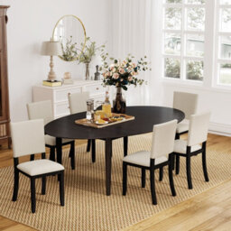 Gainoom Upholstered Dining Chairs Set Of 2 Armless Kitchen Chairs-Beige - thumbnail 8