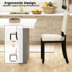 Gainoom Upholstered Dining Chairs Set Of 2 Armless Kitchen Chairs-Beige - thumbnail 5
