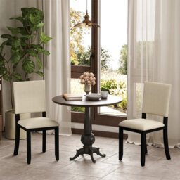 Gainoom Upholstered Dining Chairs Set Of 2 Armless Kitchen Chairs-Beige - thumbnail 6
