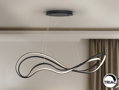 Luminosa Lighting Luminosa Danza Bar Pendant Ceiling Light Black Led 3000K - Uk Stock - image 1