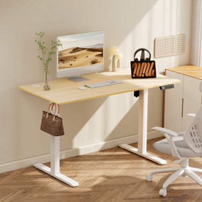 Levede Electric Standing Desk Height Adjustable Memory Control Natural Wood - image 1