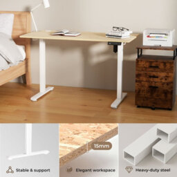 Levede Electric Standing Desk Height Adjustable Memory Control Natural Wood - thumbnail 9