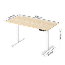 Levede Electric Standing Desk Height Adjustable Memory Control Natural Wood - thumbnail 4