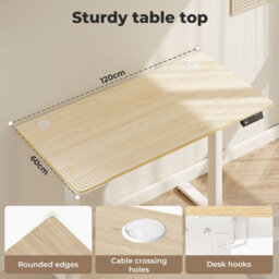 Levede Electric Standing Desk Height Adjustable Memory Control Natural Wood - thumbnail 6