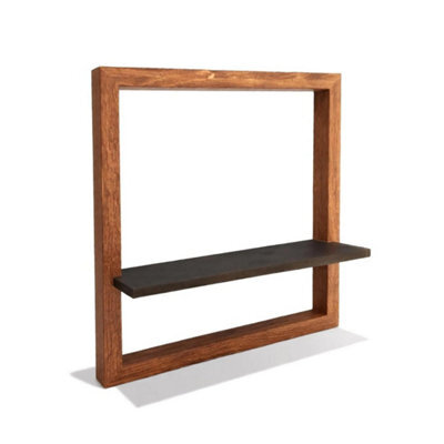 Wall Mounted Square Floating Shelf 3D Box Wood Picture Ledge Decorative Display - image 1