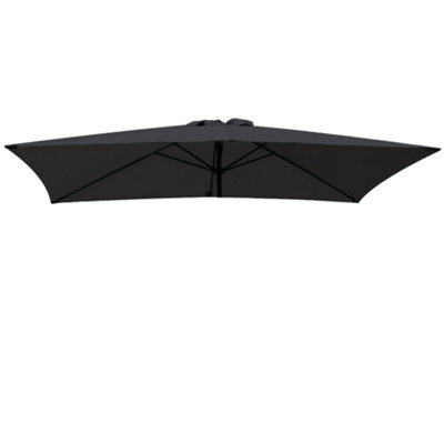VRUC Replacement Parasol Fabric Umbrella Canopy Cover For 3X2M 6 Arm Parasols Black - image 1