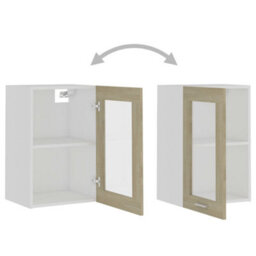 Walplus Hanging Glass Cabinet Lyon Sonoma Oak 40X31X60 Cm Engineered Wood - thumbnail 6