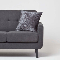 Homescapes Dark Grey Luxury Crushed Velvet Cushion Cover, 45 X 45 Cm - thumbnail 2