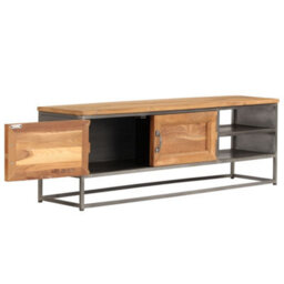 Berkfield Tv Cabinet Recycled Teak And Steel 120X30X40 Cm - thumbnail 5