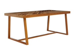 Orsina Natural Teak Wood Base Dining Table, Outdoor Dining Table For Garden, Picnic, Rectangle Dining Table - thumbnail 2
