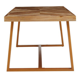 Orsina Natural Teak Wood Base Dining Table, Outdoor Dining Table For Garden, Picnic, Rectangle Dining Table - thumbnail 3