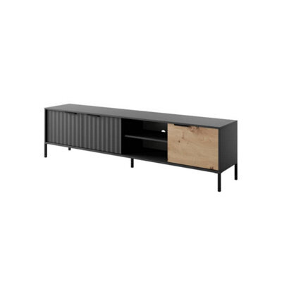 Arte Sleek Rave Tv Stand In Oak Artisan (H)540mm (W)2030mm (D)400mm - Contemporary Chic With Mdf Ripple - image 1