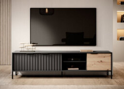 Arte Sleek Rave Tv Stand In Oak Artisan (H)540mm (W)2030mm (D)400mm - Contemporary Chic With Mdf Ripple - thumbnail 3