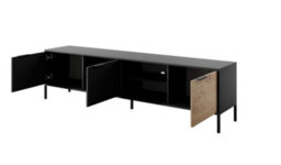 Arte Sleek Rave Tv Stand In Oak Artisan (H)540mm (W)2030mm (D)400mm - Contemporary Chic With Mdf Ripple - thumbnail 2