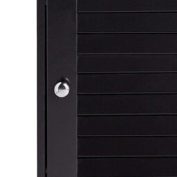 Vonhaus Tall Bathroom Cabinet, Black Bathroom Tallboy, Adjustable Shelves, Tall Bathroom Storage, 3 Internal & 3 Open Shelves - thumbnail 9
