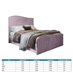 Brixton Upholstered Soft Velvet Metal Pink Bed Frame - thumbnail 4