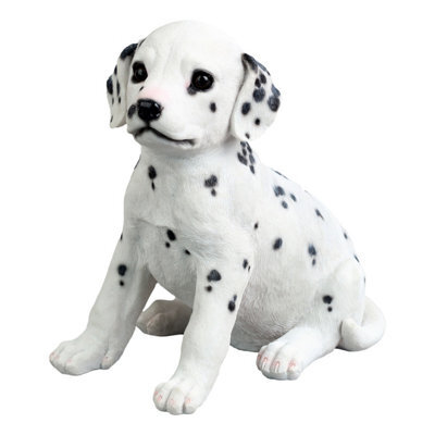 Terrastyle White, Black Resin Dalmation Puppy Garden Ornament (H)23.3Cm (W)15.5Cm