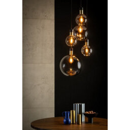 Lucide Julius Vintage Cluster Pendant Light - 5Xe27 - Smoke Grey - thumbnail 4