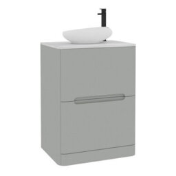 Royal Bathrooms Venice 600mm Dove Grey Freestanding Bathroom Countertop Vanity Unit 2 Drawer With Nova Basin - thumbnail 7