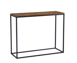 Charles Bentley Industrial Chevron Console Contemporary Wood Metal Table - thumbnail 1